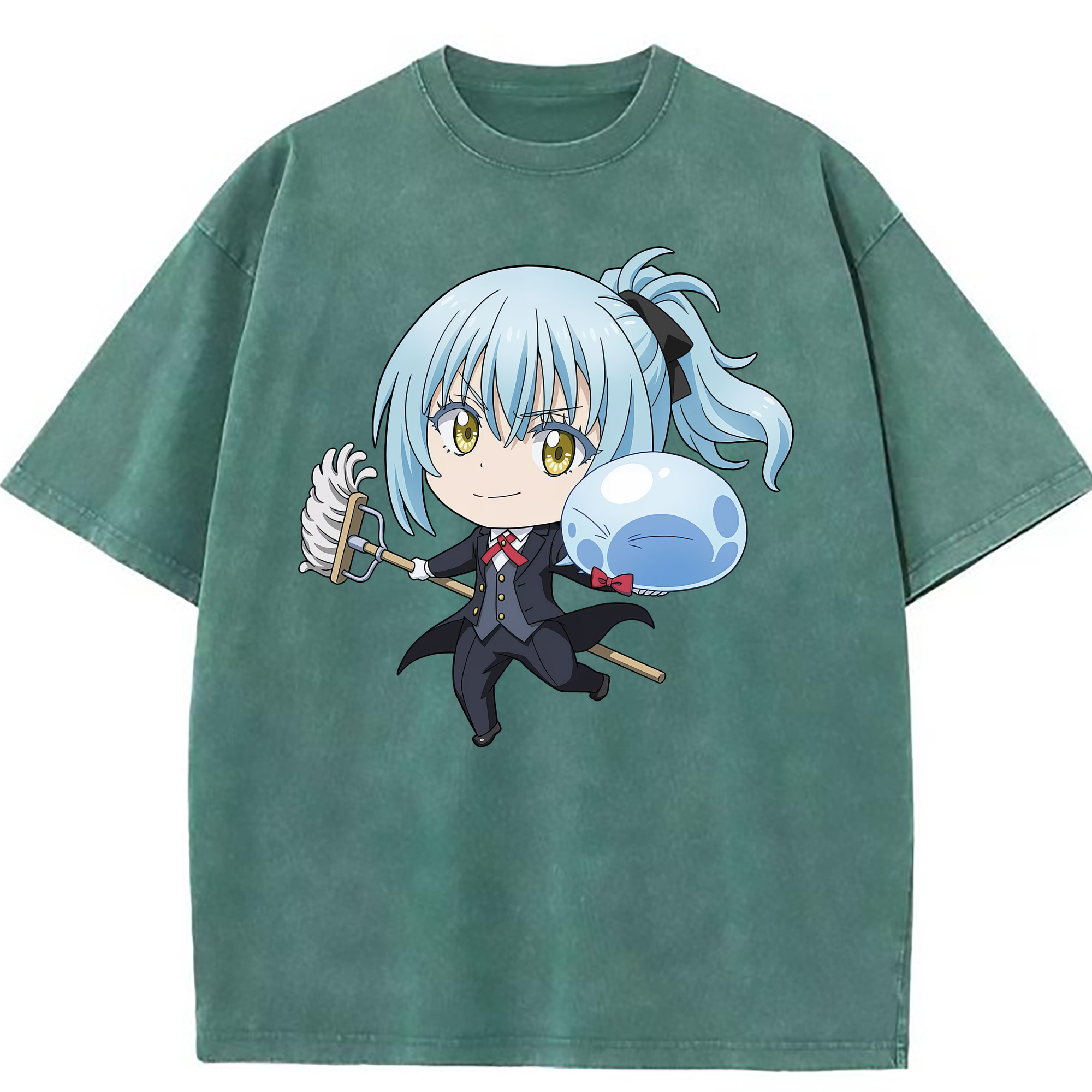 （画像用） 転スラ Regarding Reincarnated to Slime 綿100% ヴィンテージ風 半袖Tシャツ（フロントプリント）